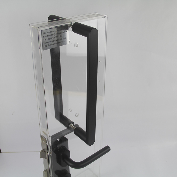 Tirador de puerta de vidrio templado de doble lado pulido de acero inoxidable Tirador de ducha