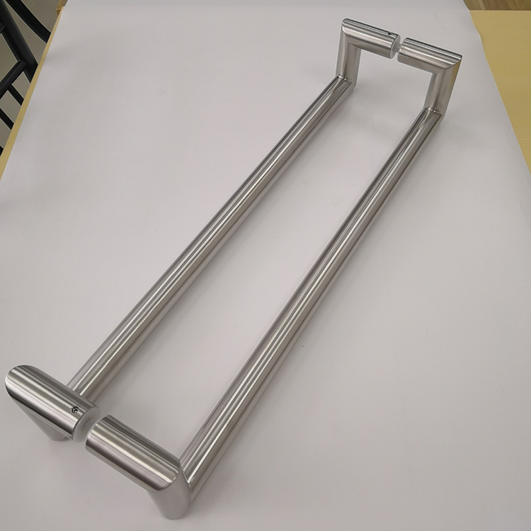 Manija con manivela de acero inoxidable 304 satinado central que se aplica a puertas de vidrio y puertas de madera de 8-12 mm de espesor fabricadas en China